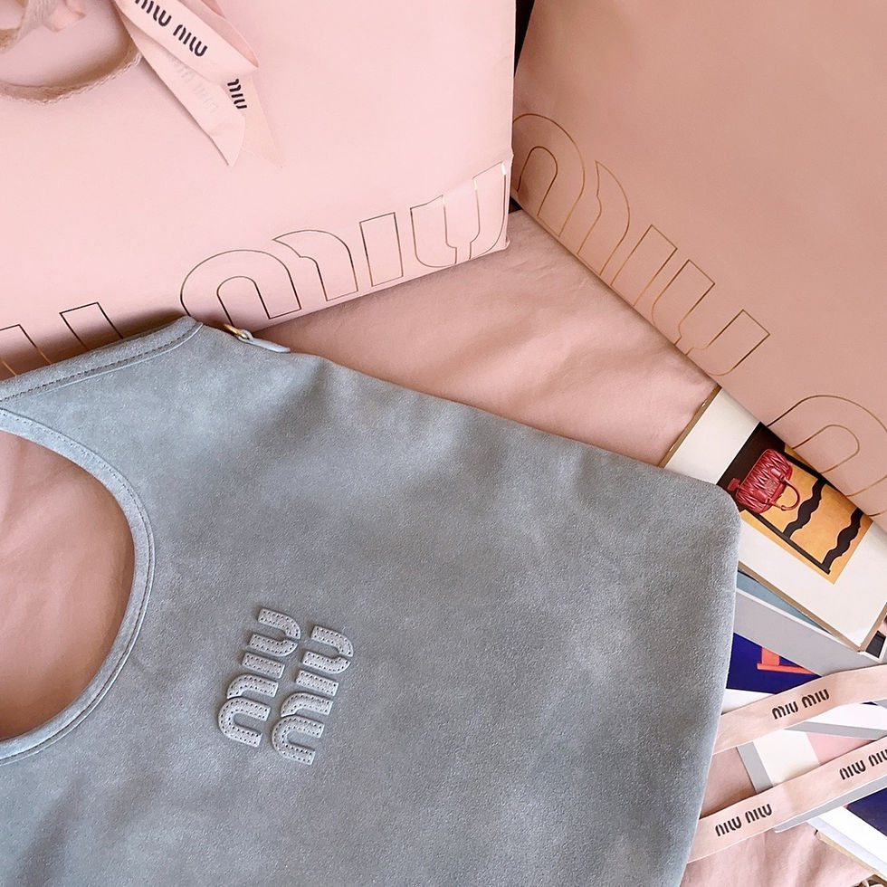 Thumbnail: MIU MIU IVY SUEDE SATCHEL TOTE BAG 
