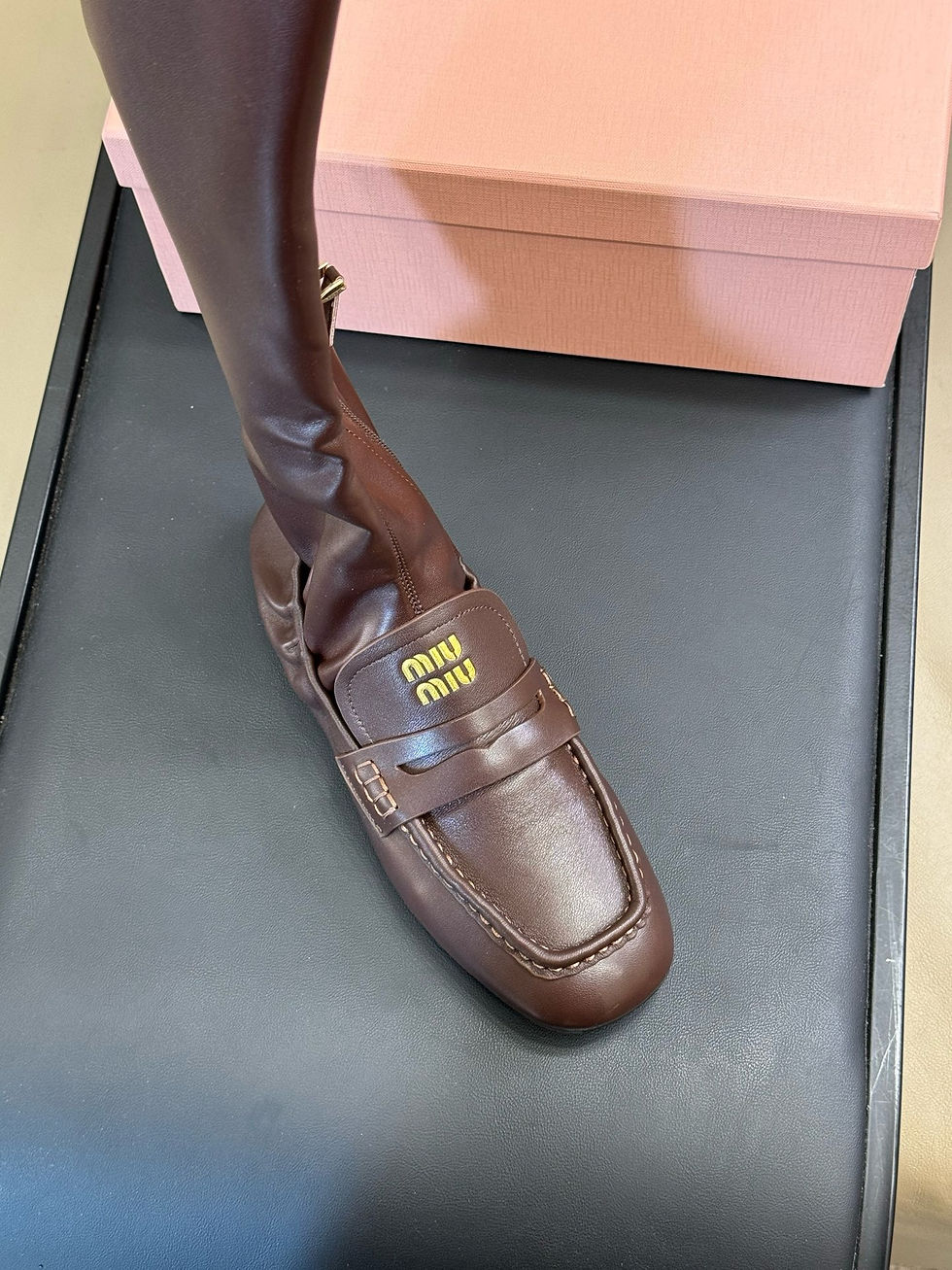 Thumbnail: MIU MIU LEATHER BOOTS