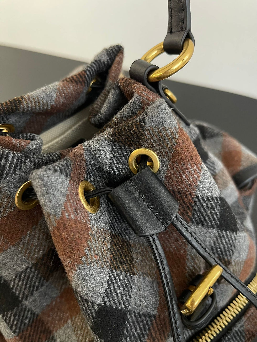 Thumbnail: MIU MIU PLAID SMALL LEATHER BACKPACK