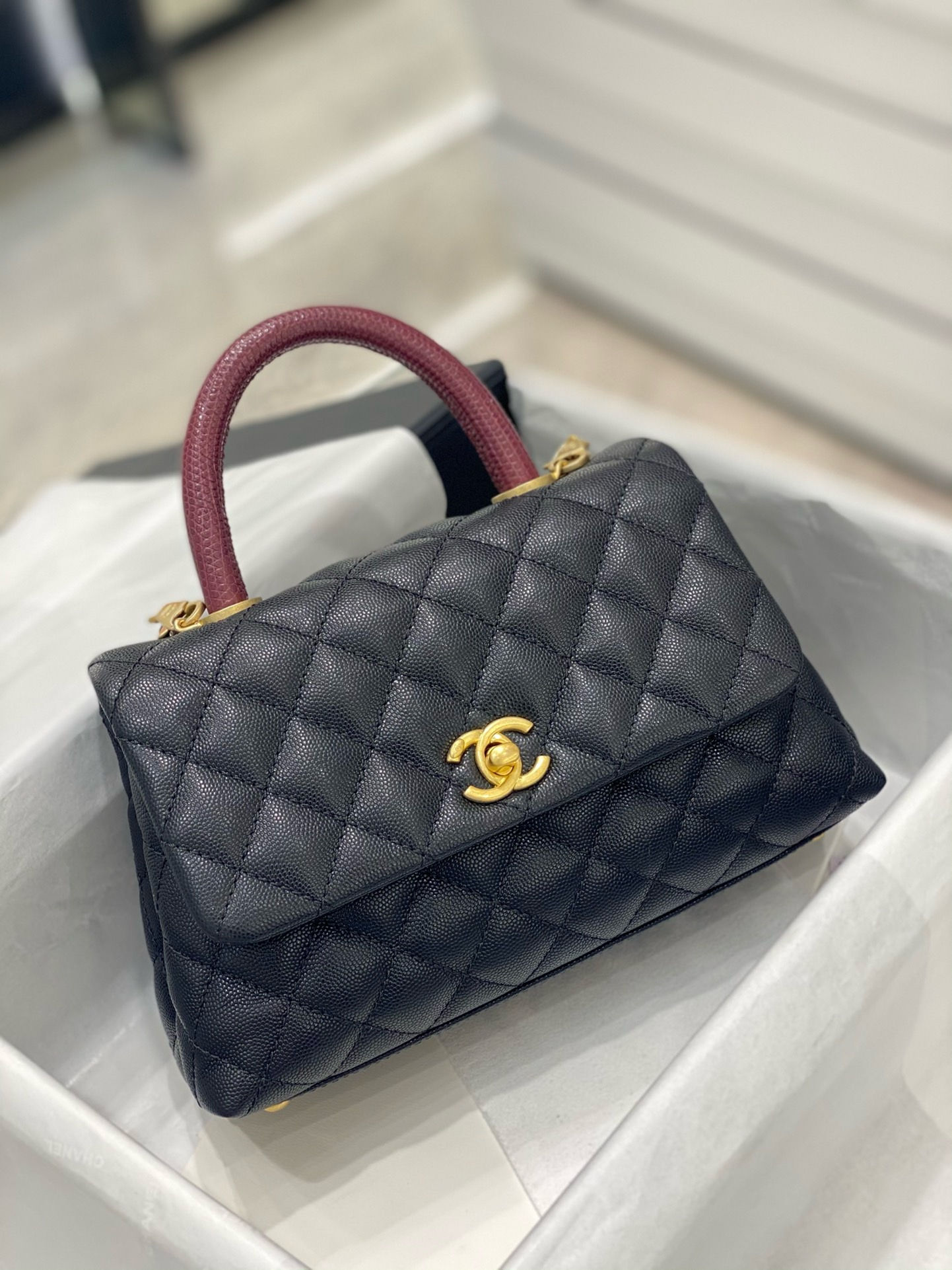 CHANEL SMALL COCO HANDLE BAG GHW  