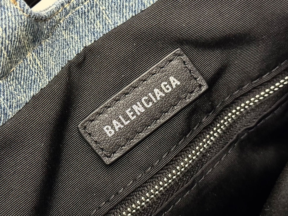 Thumbnail: BALENCIAGA CRUSH SMALL TOTE BAG DENIM 