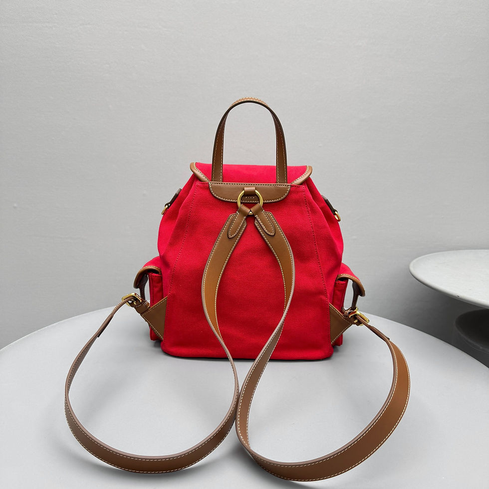Thumbnail: MIU MIU LEATHER CANVAS MEDIUM BACKPACK