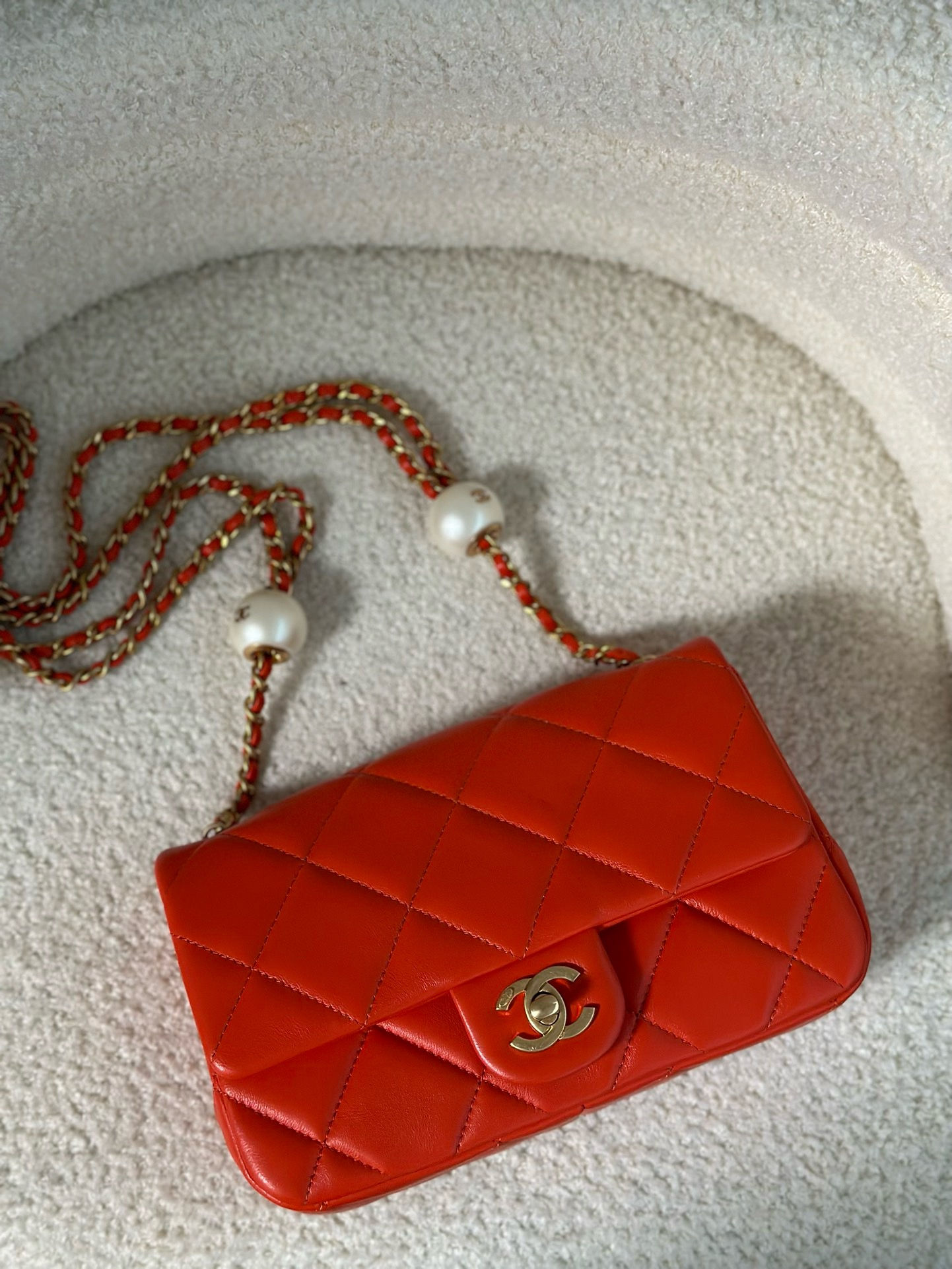 CHANEL CLASSIC FLAP 24S DOUBLE PEARL ADJUST BAG 