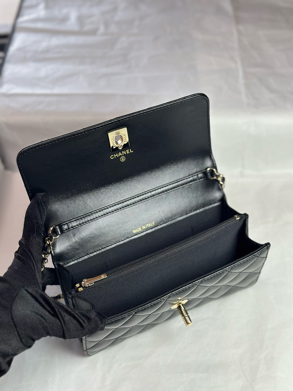 Thumbnail: CHANEL LAMBSKIN C - VANITY WALLET ON CHAIN BAG 