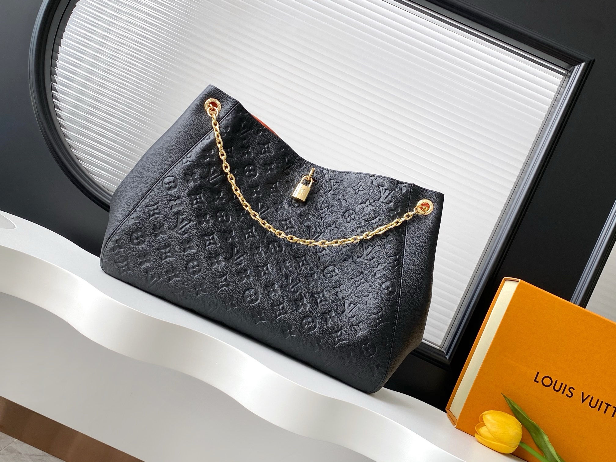 LV ANYTIME MM MONOGRAM EMPREINTE LEATHER HANDBAG