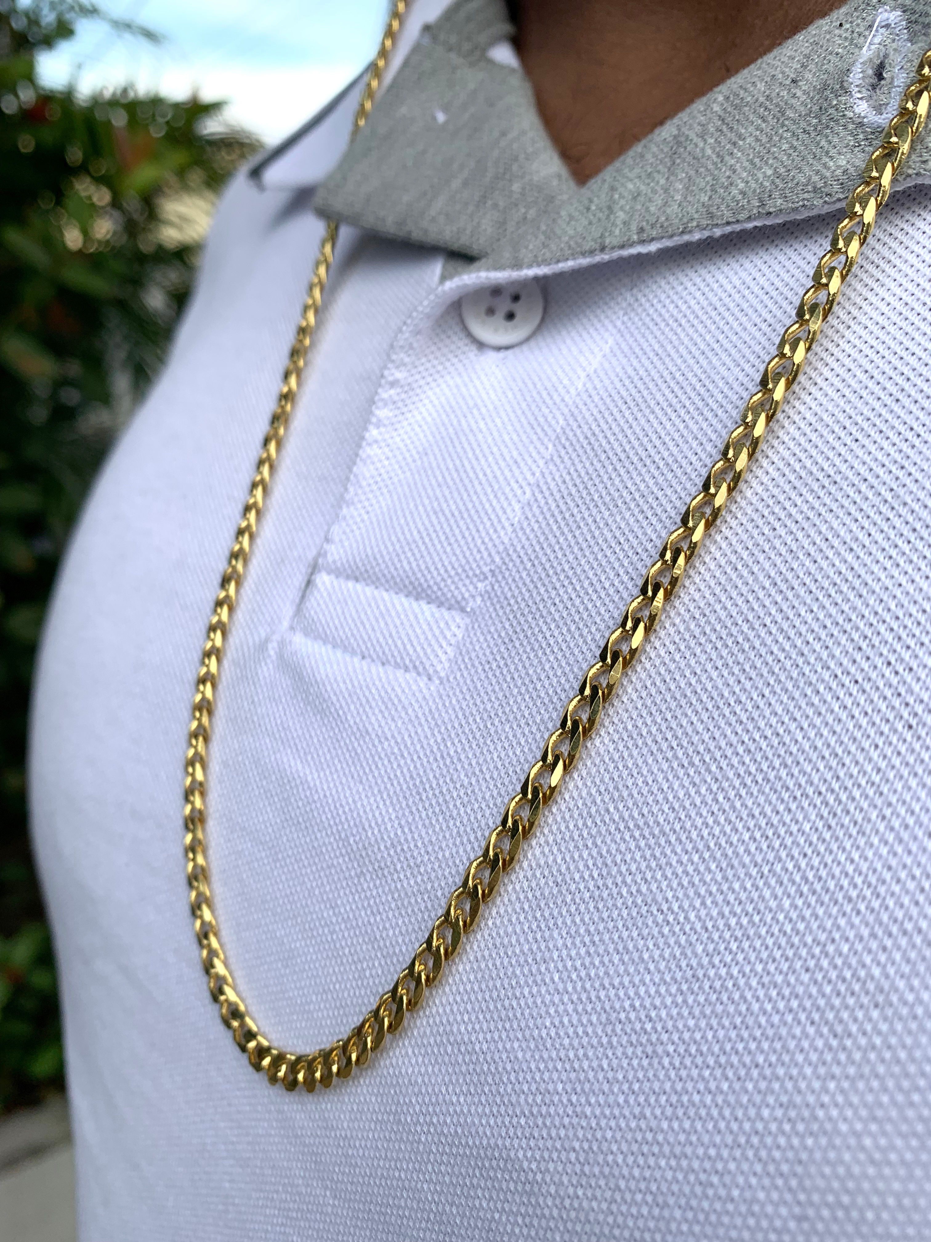 Corrente Grumet 70cm Banhada a Ouro