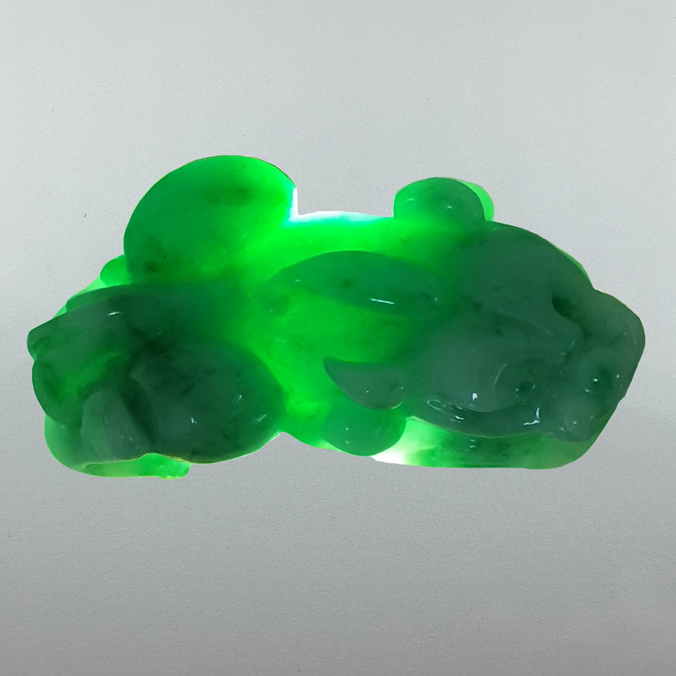 Thumbnail: A Pair of Apple Green Pi Xiu (P80011-12)