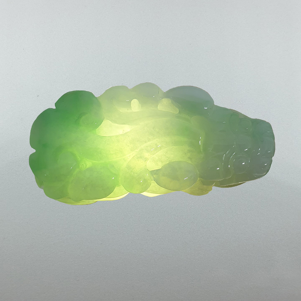 Thumbnail: A Pair of Translucent Green Pi Xiu (P80010)
