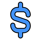 Blue dollar icon