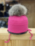 Tuque mi-saison / Rose fuschia pompon