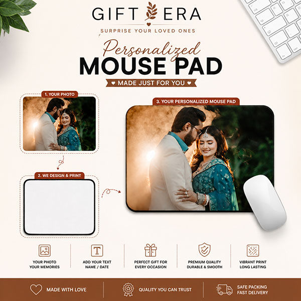 Thumbnail: Personalized Photo Mouse Pad – Custom Photo & Text Mouse Pad