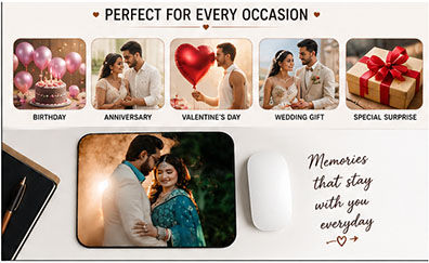 Thumbnail: Personalized Photo Mouse Pad – Custom Photo & Text Mouse Pad