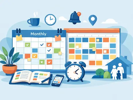 Monthly Yearly Calendar Planner for Busy Homes
