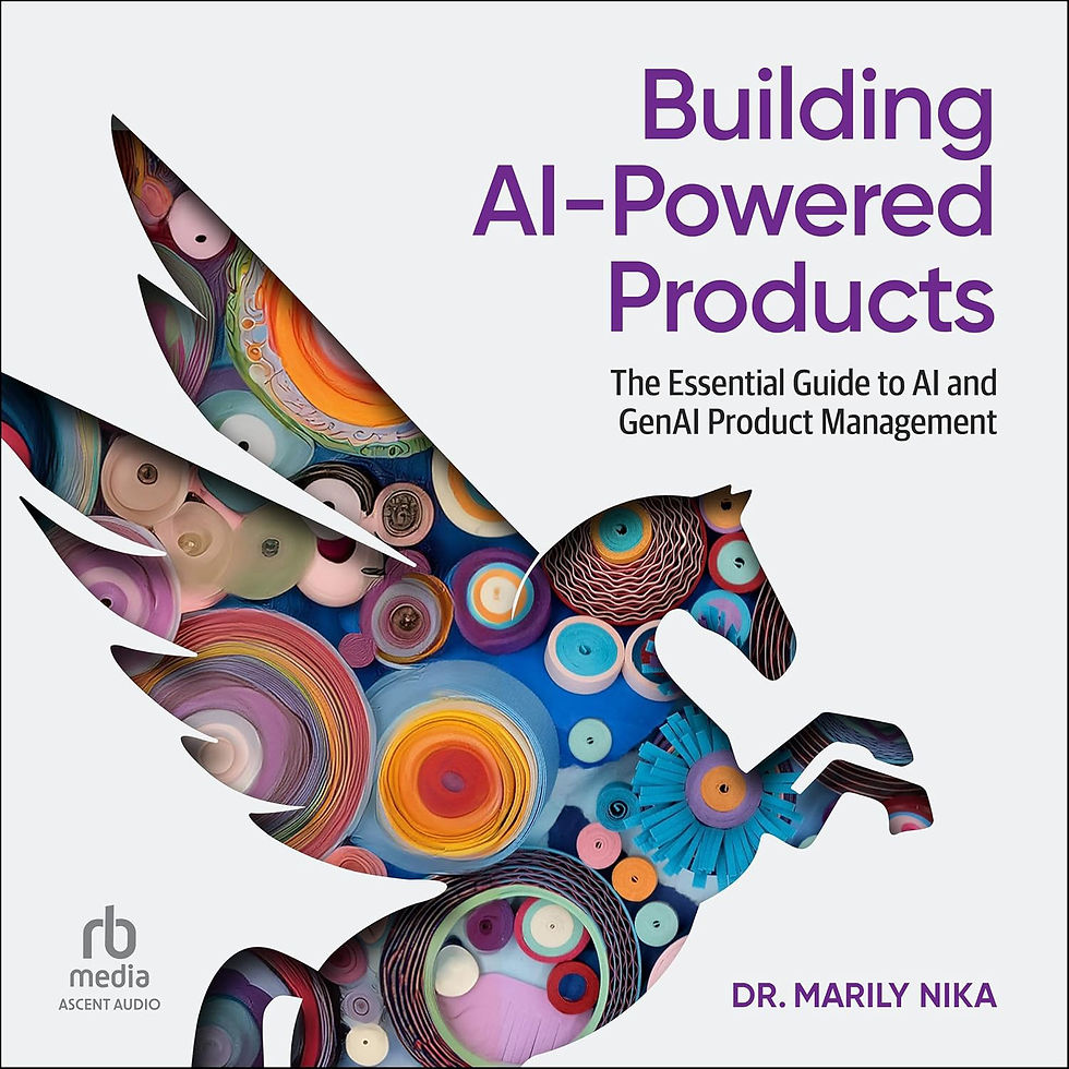 Bokomslag til Building AI Powered Products av Marily Nika – en inspirerende bok om hvordan kunstig intelligens kan brukes til å utvikle innovative produkter, skape bedre kundeopplevelser og bygge fremtidens digitale tjenester. En bok vi varmt anbefaler til alle som arbeider med digitalisering og innovasjon.