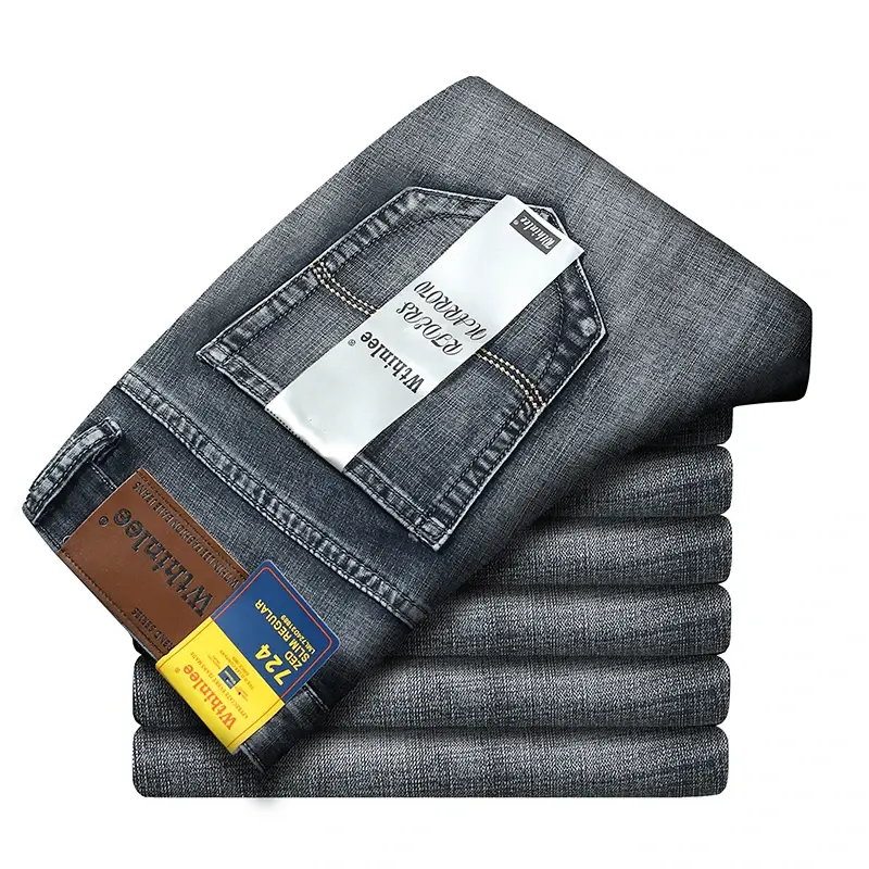Thumbnail: Wthinlee New Business Men's Jeans Casual Straight Stretch Fashion Classic Blue B