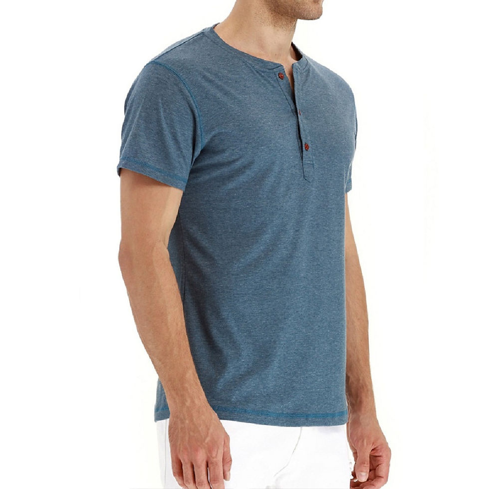Thumbnail: Brand Quality Cotton Men T-shirt Henry Neck Fashion Design Slim Fit Solid T-shir