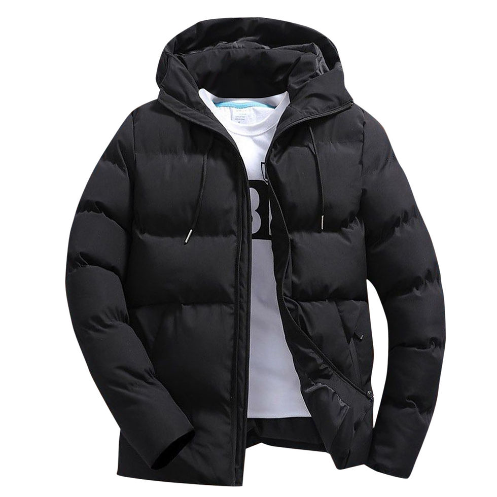 Thumbnail: Men's Winter Parkas Versatile Solid Zipper Hooded Loose Wolfeel Quilted Jacket O