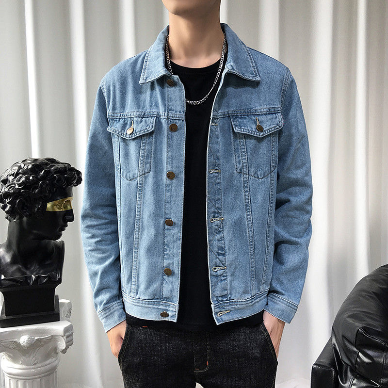 Thumbnail: Spring Autumn Men Denim Jackets Casual Solid Color Lapel Single Breasted Jeans J