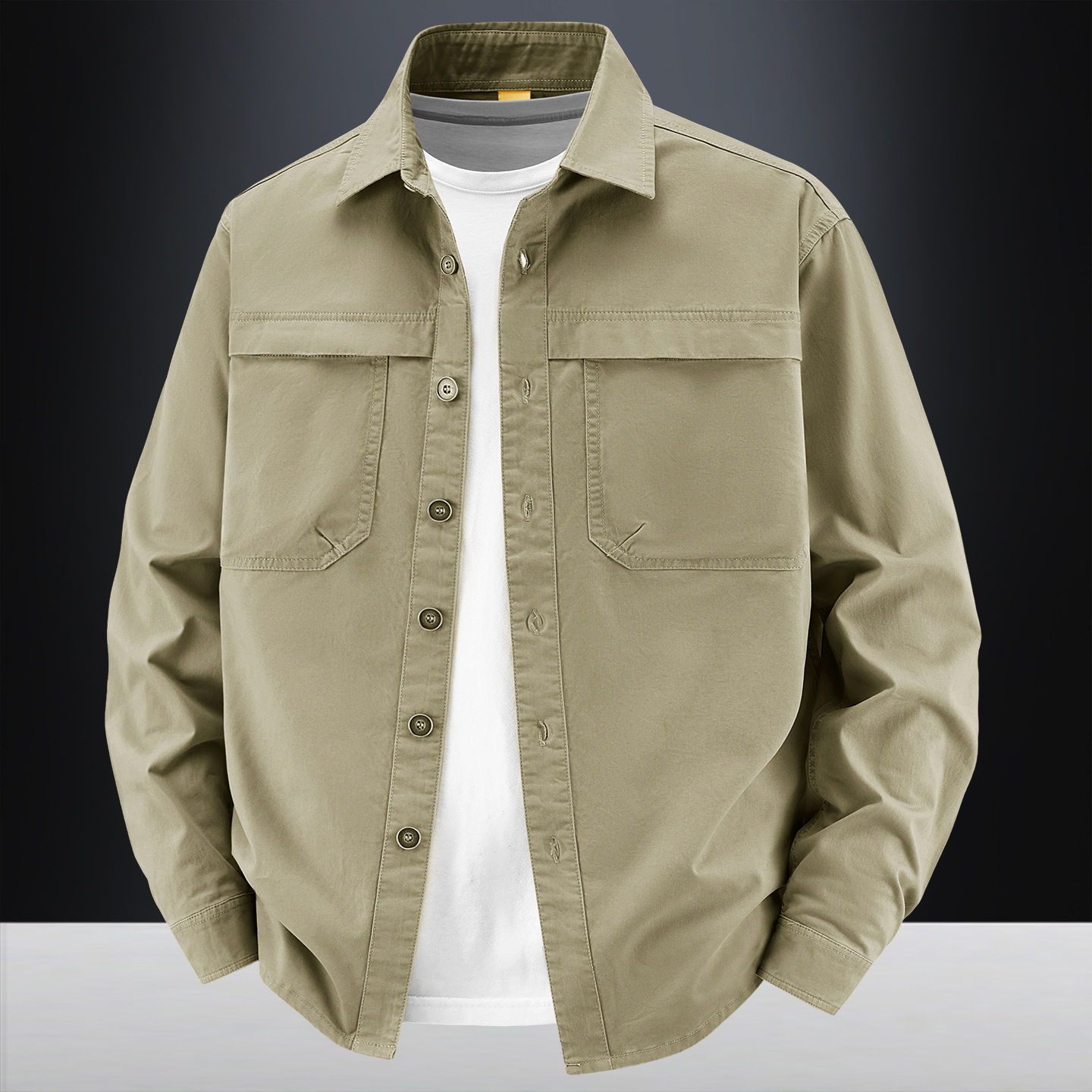 2026 New Style Casual Retro Long-Sleeved Shirt Men's Spring/Autumn Workwear Pure