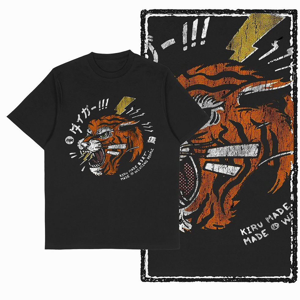 Thumbnail: G41 Exclusive Cool 100% Cotton Tiger Printed Men's T-shirt | Streetwear Big Size