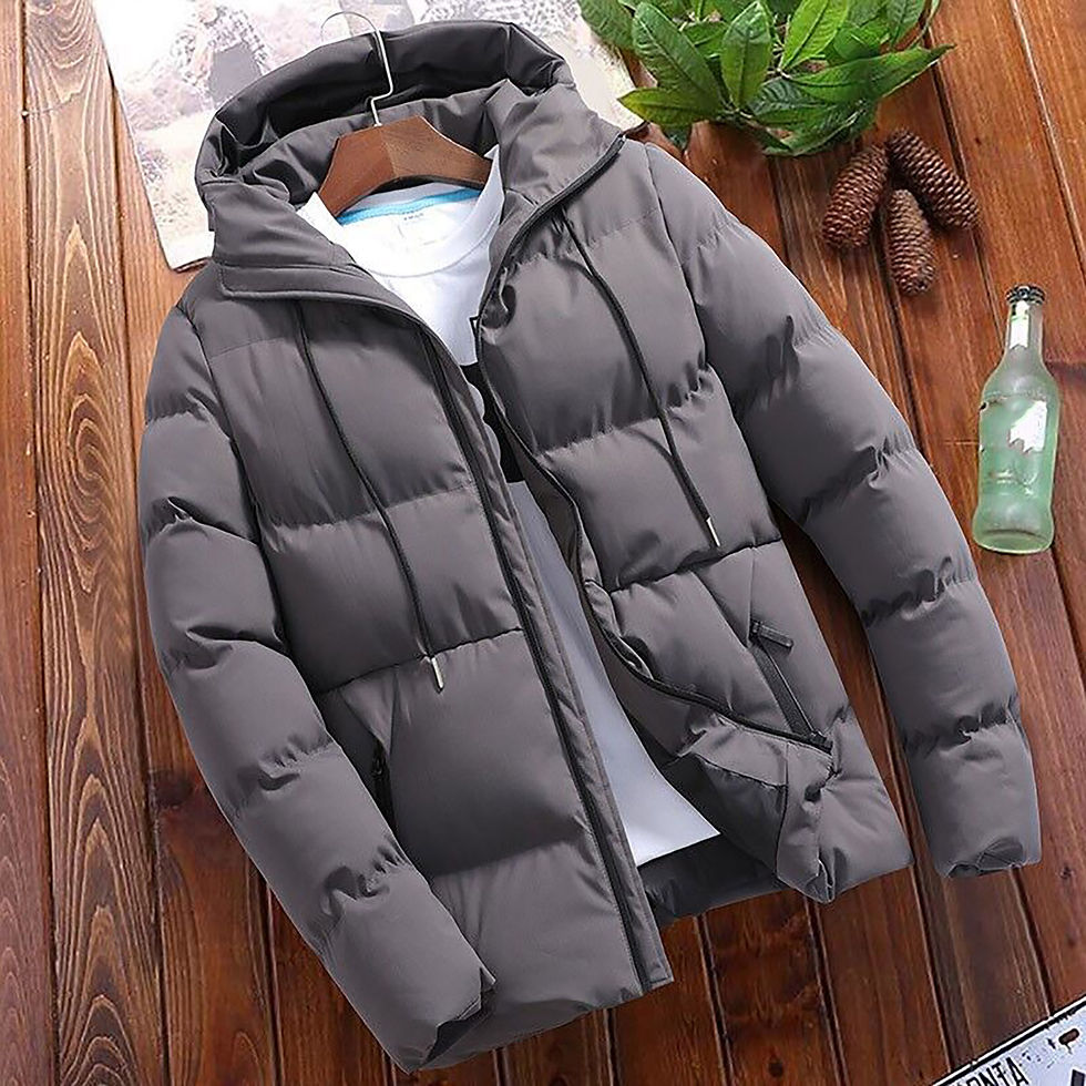 Thumbnail: Men's Winter Parkas Versatile Solid Zipper Hooded Loose Wolfeel Quilted Jacket O