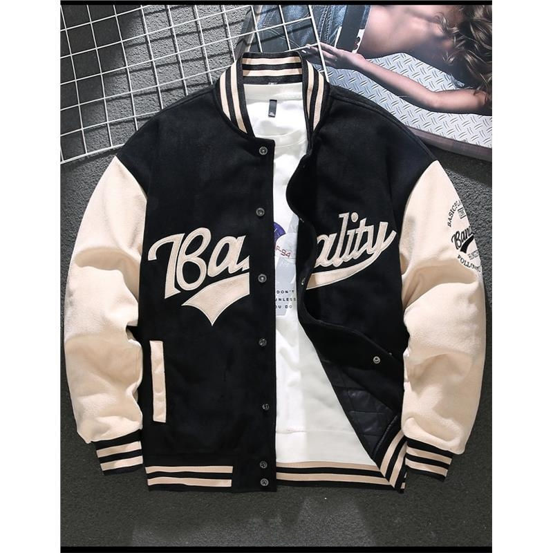 Thumbnail: Loose Fit Vintage American Style Baseball Jacket Men's Hip Hop Pilot Feel Stand 