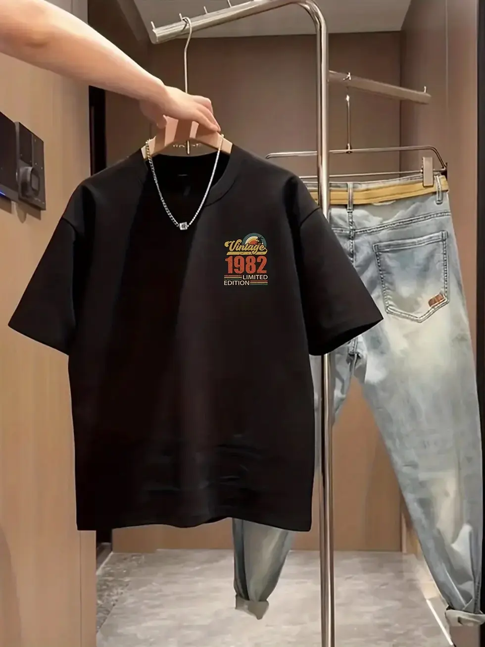 Thumbnail: Men's Summer Vintage T-Shirt "Vintage 1982 Limited Edition" Retro Sunset Print 1