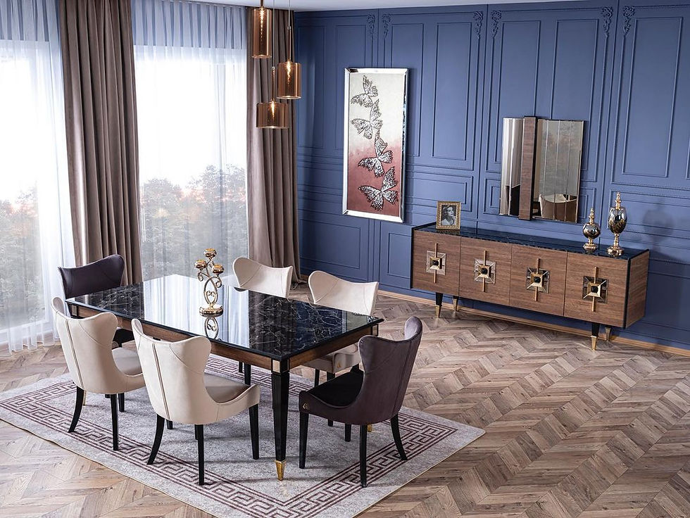 Thumbnail: PARIS CONTEMPORARY SOFA AND DINING SET
