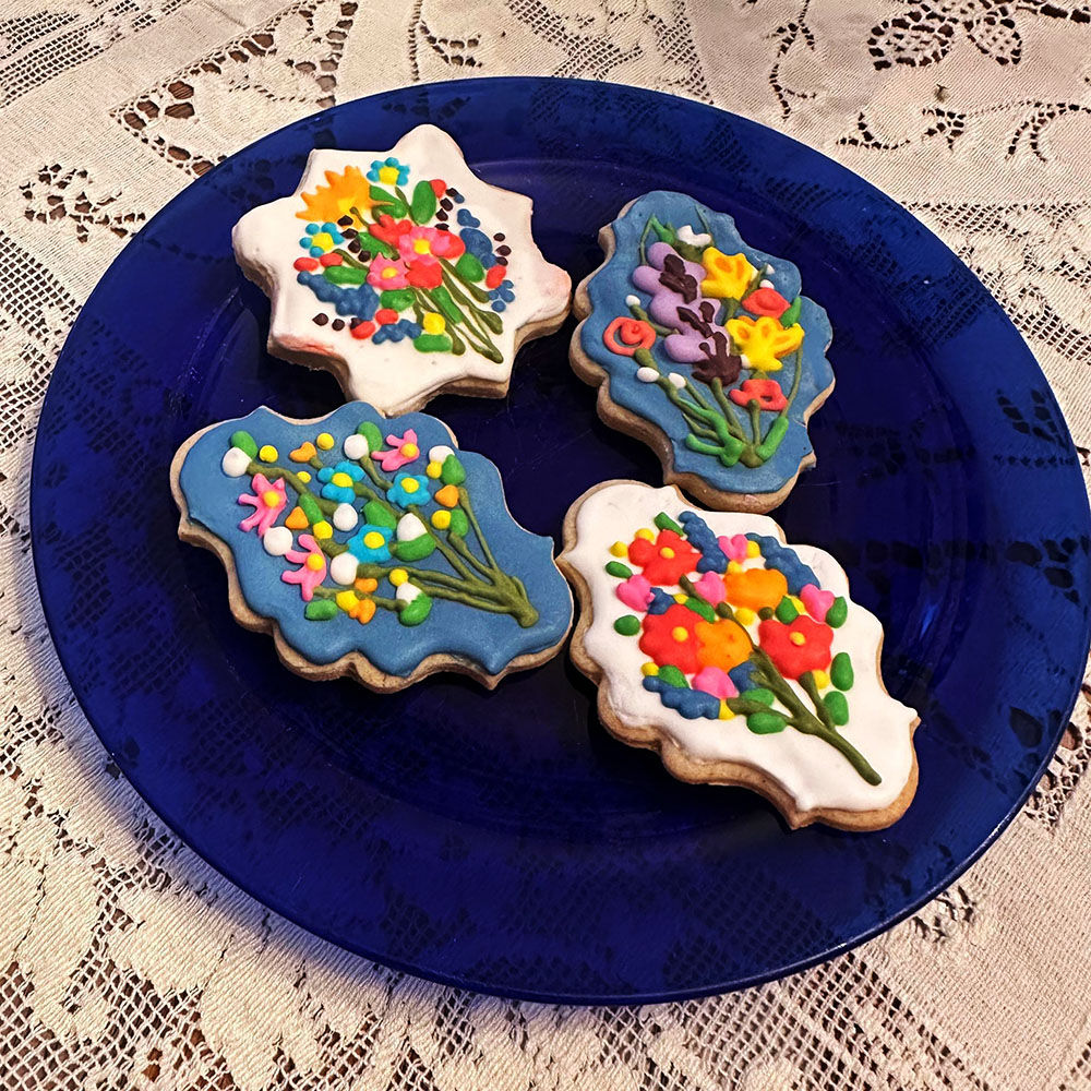 Folk Art Flowers Royal Icing Sugar Cookies