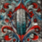 Red art deco style tire painting