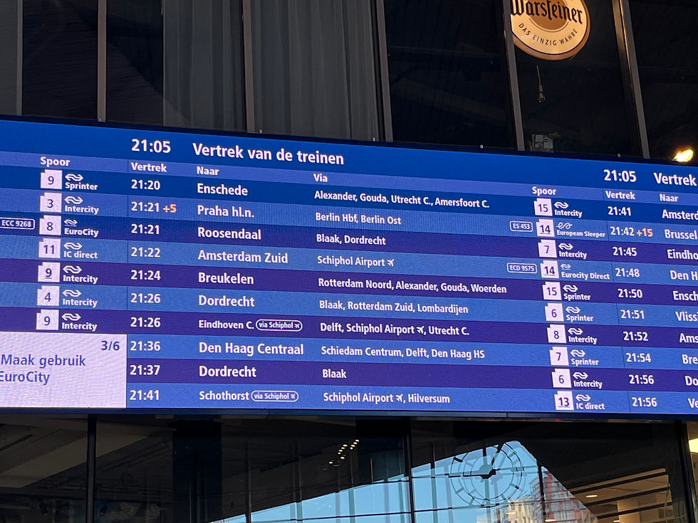 The Departure Board in Rotterdam CS