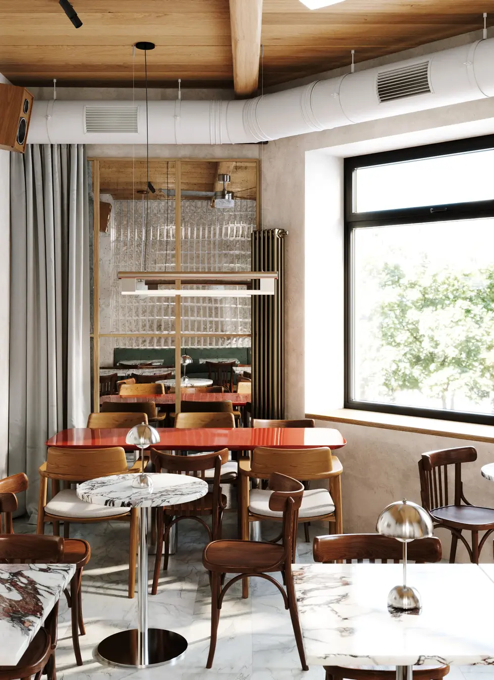 Modern Café Interior — Refined Warmth & Timeless Simplicity