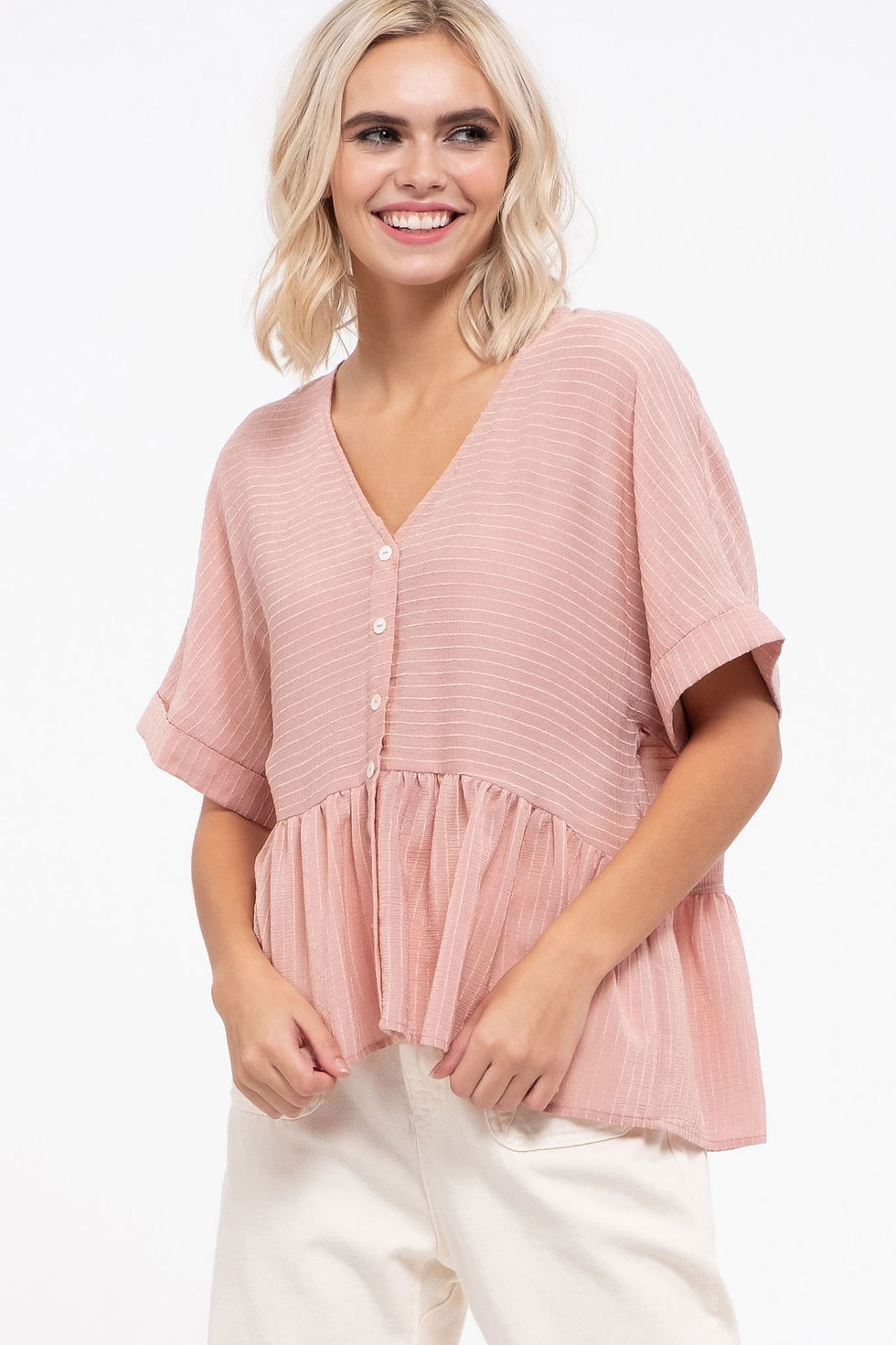 Miniatura: Blusa de Botones y Rayas