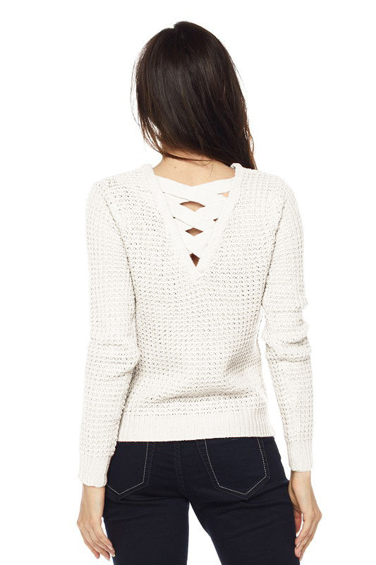 Miniatura: Sweater Tejido Waffle Espalda Cruzada