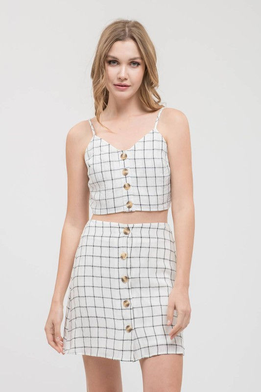 Miniatura: Crop Top de Cuadros con Botones