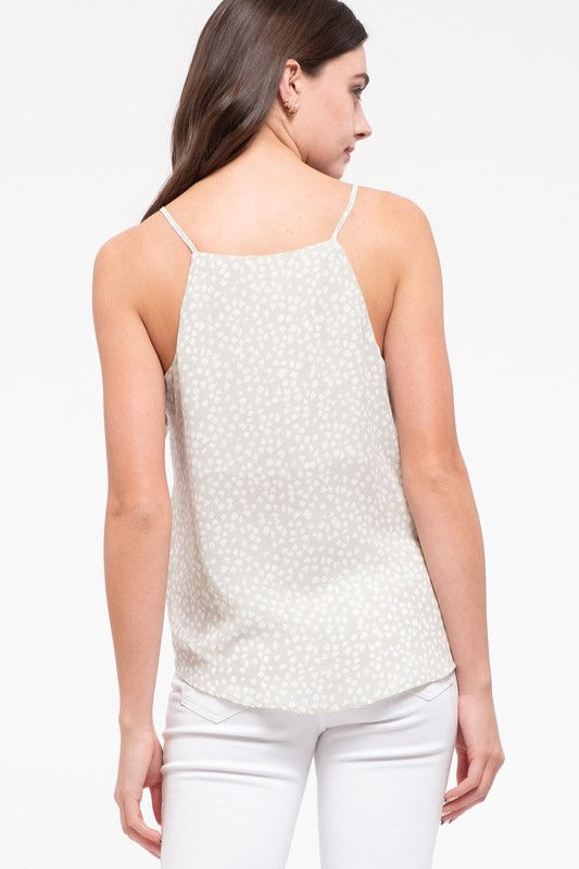 Miniatura: Blusa Estampado de Puntos con Frente Dividido