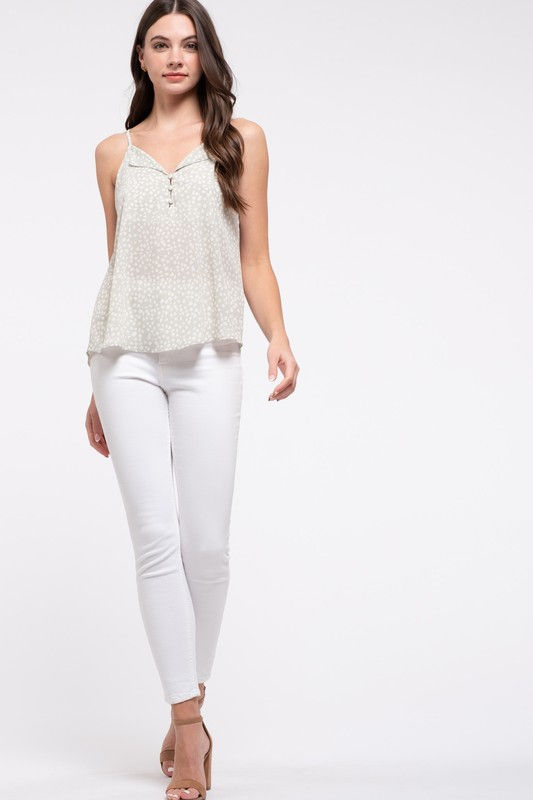 Miniatura: Blusa Estampado de Puntos con Frente Dividido