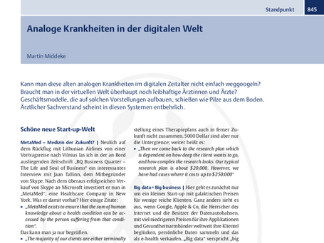 Analoge Krankheiten in der digitalen Welt