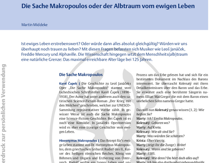 Die Sache Makropoulos oder der Albtraum vom ewigen Leben
