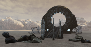 Unreal Engine Sci-Fi Desert Arena Game Level
