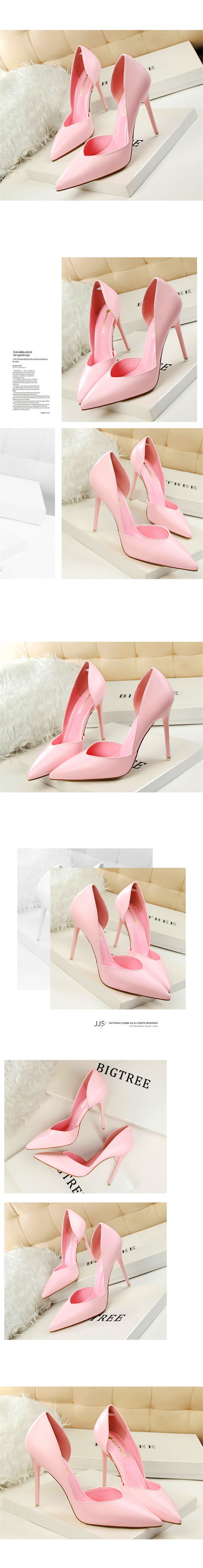 Miniatura: Soft PU Leather Show Thin Women Pumps Shallow Sexy Spring High Heels Pointed Toe
