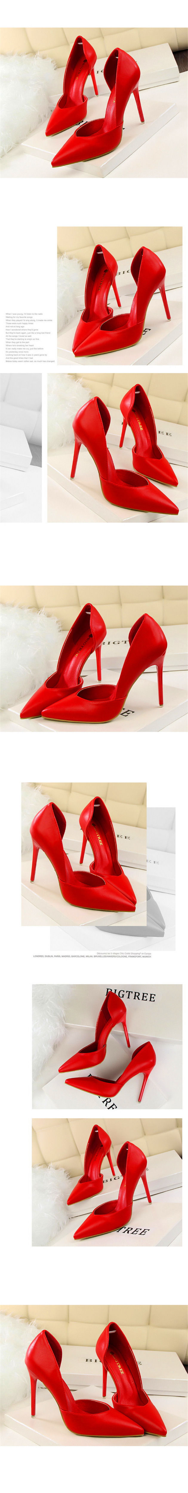 Miniatura: Soft PU Leather Show Thin Women Pumps Shallow Sexy Spring High Heels Pointed Toe