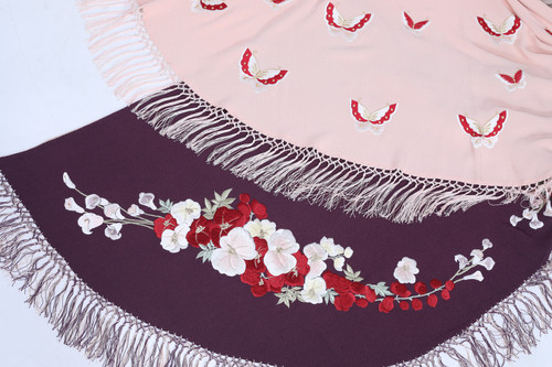 セール!!　正絹ちりめん刺繍入りショール 楽天市場】【5/9 20:00-☆最大2000円クーポン】和装 ショール 正絹