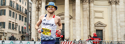 Maxime Sauvet coach running dossard 23045 Marathon de Rome maillot France
