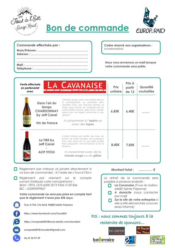Lancement de notre vente vin!!