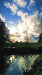 Photo on canvas of reflections of the sky in still water in a painterly fashion by Angi D Wildt. Click this link to discover more photography.