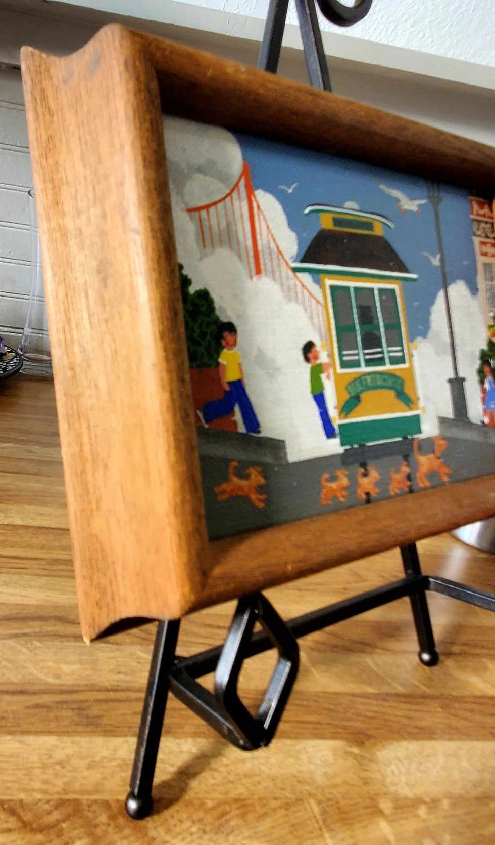 Thumbnail: Side view of the frame for Proud Mama an Americana Painting by Merry