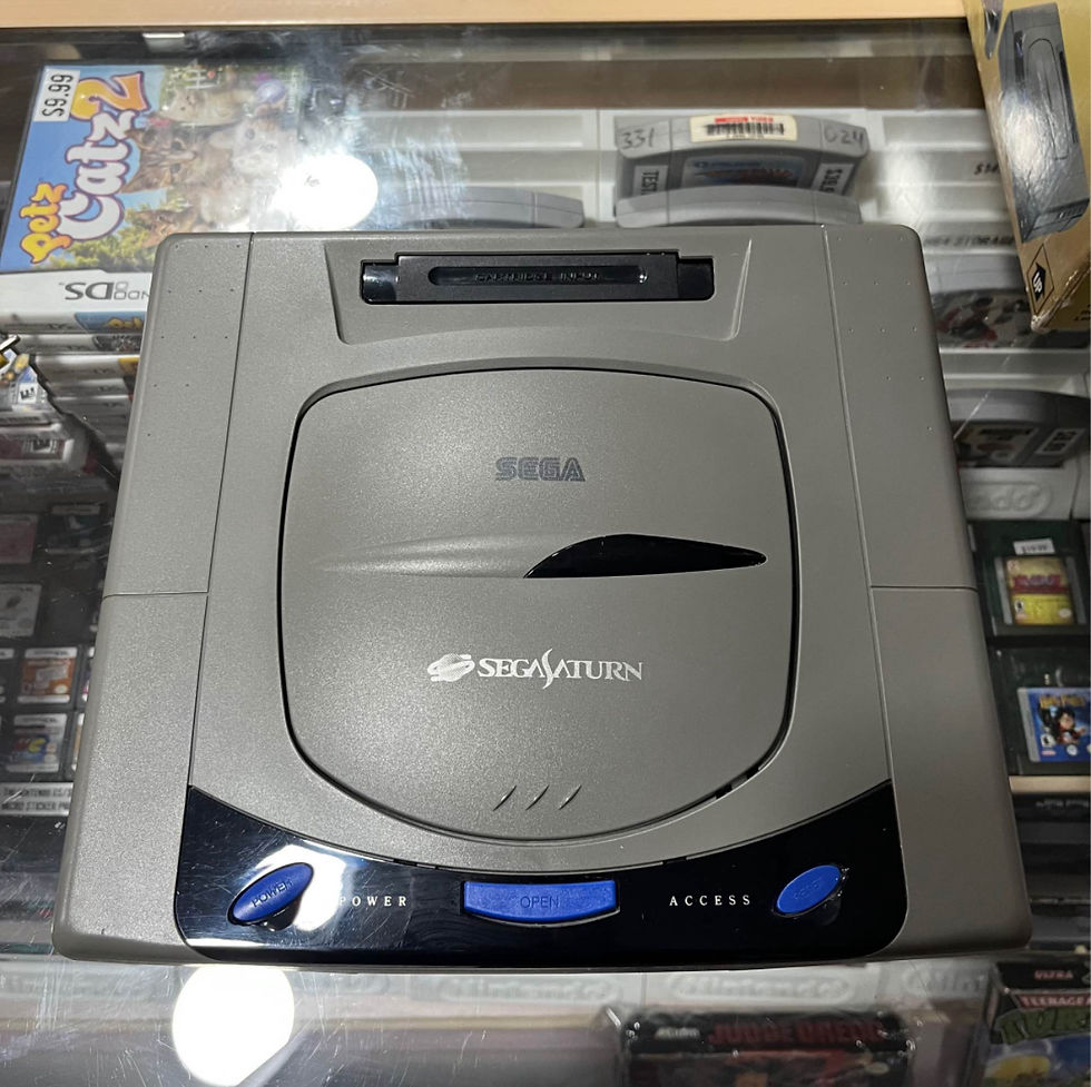 Küçük resim: Japanese Sega Saturn (Grey HST-3210) + Box + Memory Cart + 4 Games – Tested