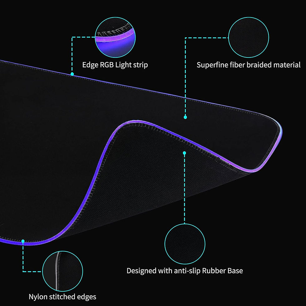 थंबनेल: RGB Gaming Mouse Pad with 4-Port USB Hub and 13 Lighting Modes, Oversize Anti-S