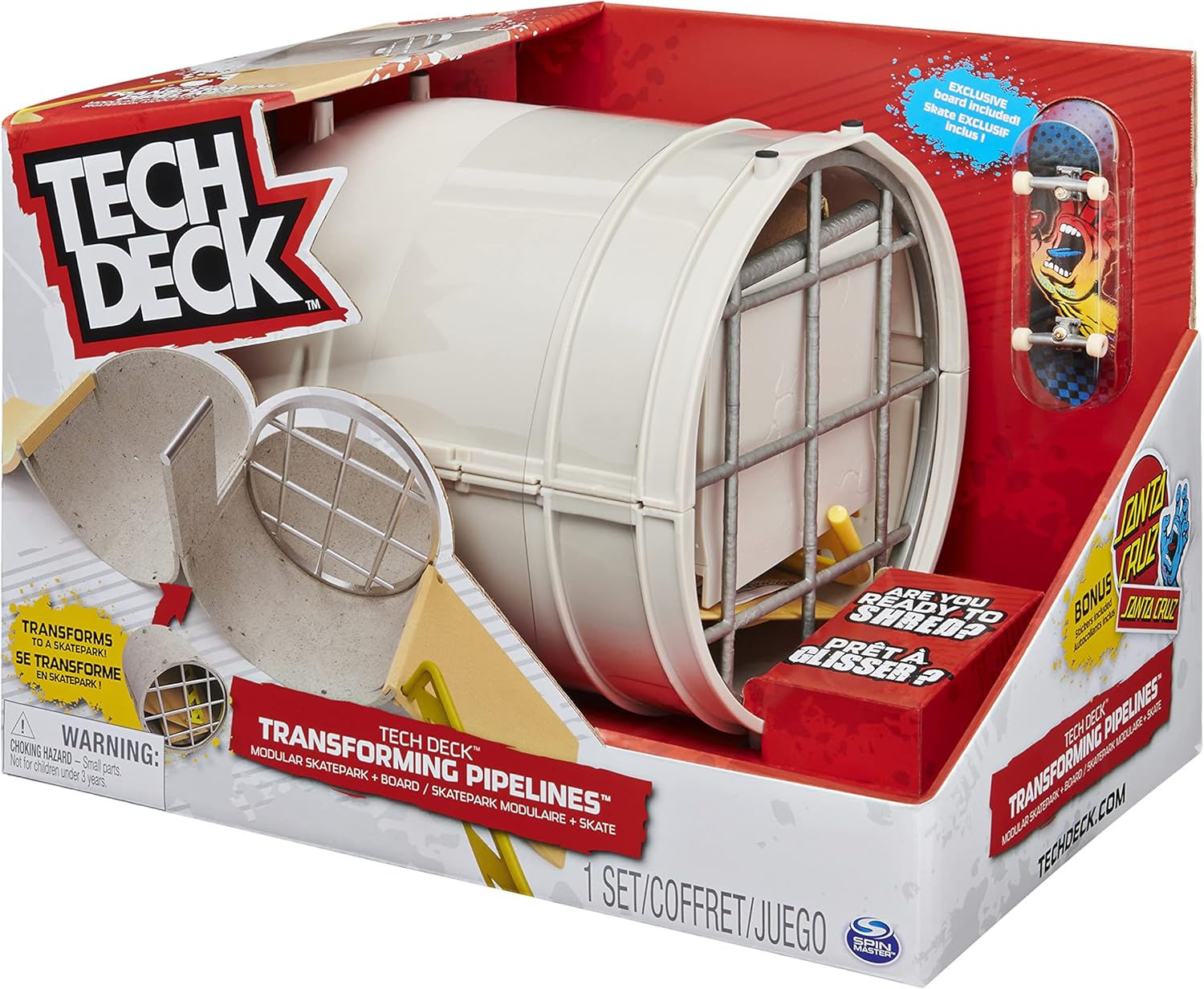Tech Deck, Transforming Pipelines, Modular Skatepark Playset and Exclusive Fing